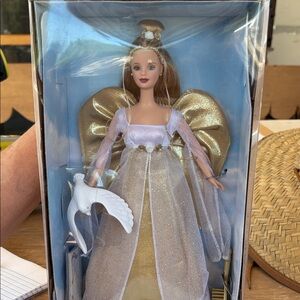 Gold and White Angel Doll with Dove 1999